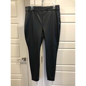 NWT Black Express Pleather Leggings Size L